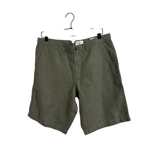 Gap Olive Green Linen Cotton Blend 10” Inseam Shorts Womens 32